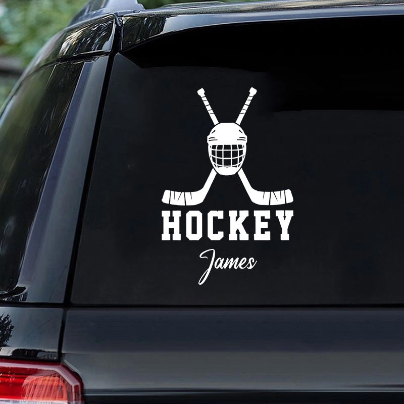Hockey Runs in My Blood – Personalized Hockey Helmet Sticker, Custom Name Decal for Players & Fans