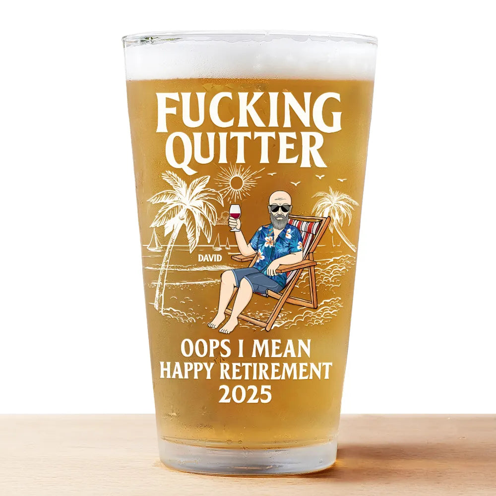 Oops I Mean Happy Retirement - Personalized Custom Beer Glass