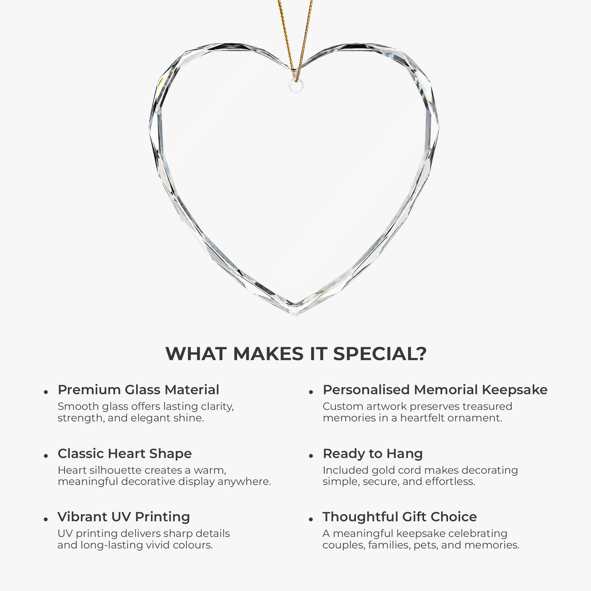 Our First Christmas, Personalized Heart Shaped Glass Ornament, Custom Gift for Newlyweds & Couples