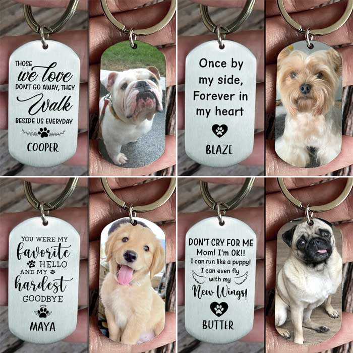 Don't Cry For Me I'm OK - Personalized Custom Pet Photo Memorial Keychain