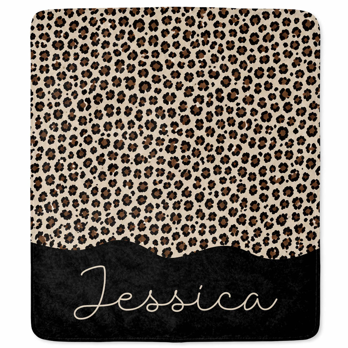 Wild & Fierce Leopard Print Blanket - Customized Name Cozy Gift for Leopard Pattern Fans