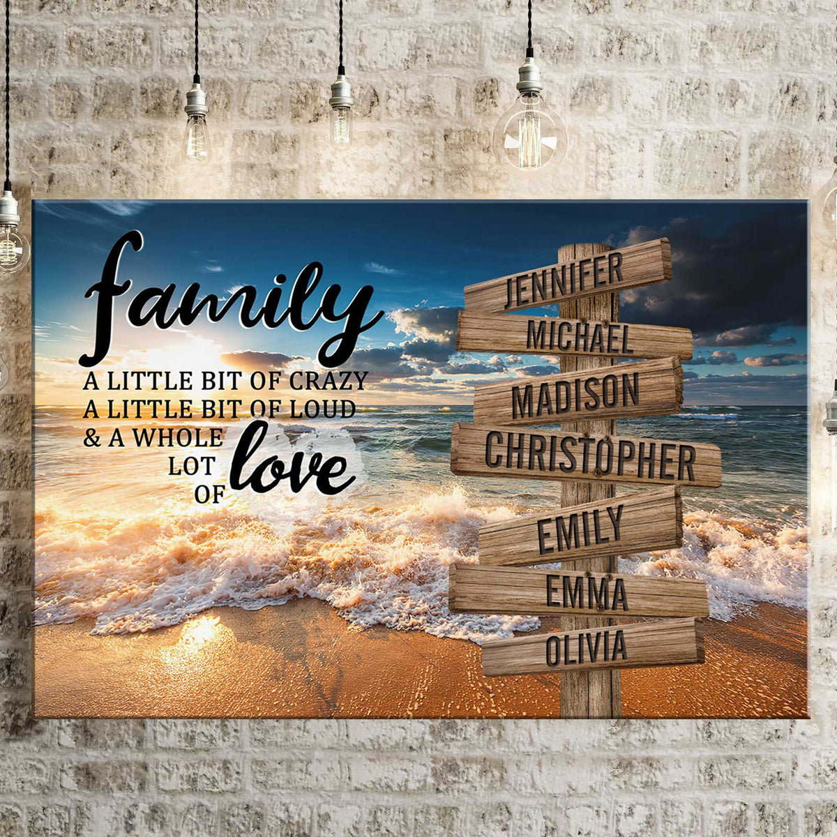 A Little Whole Lot of Love - Personalized Custom Family Name Canvas / Poster