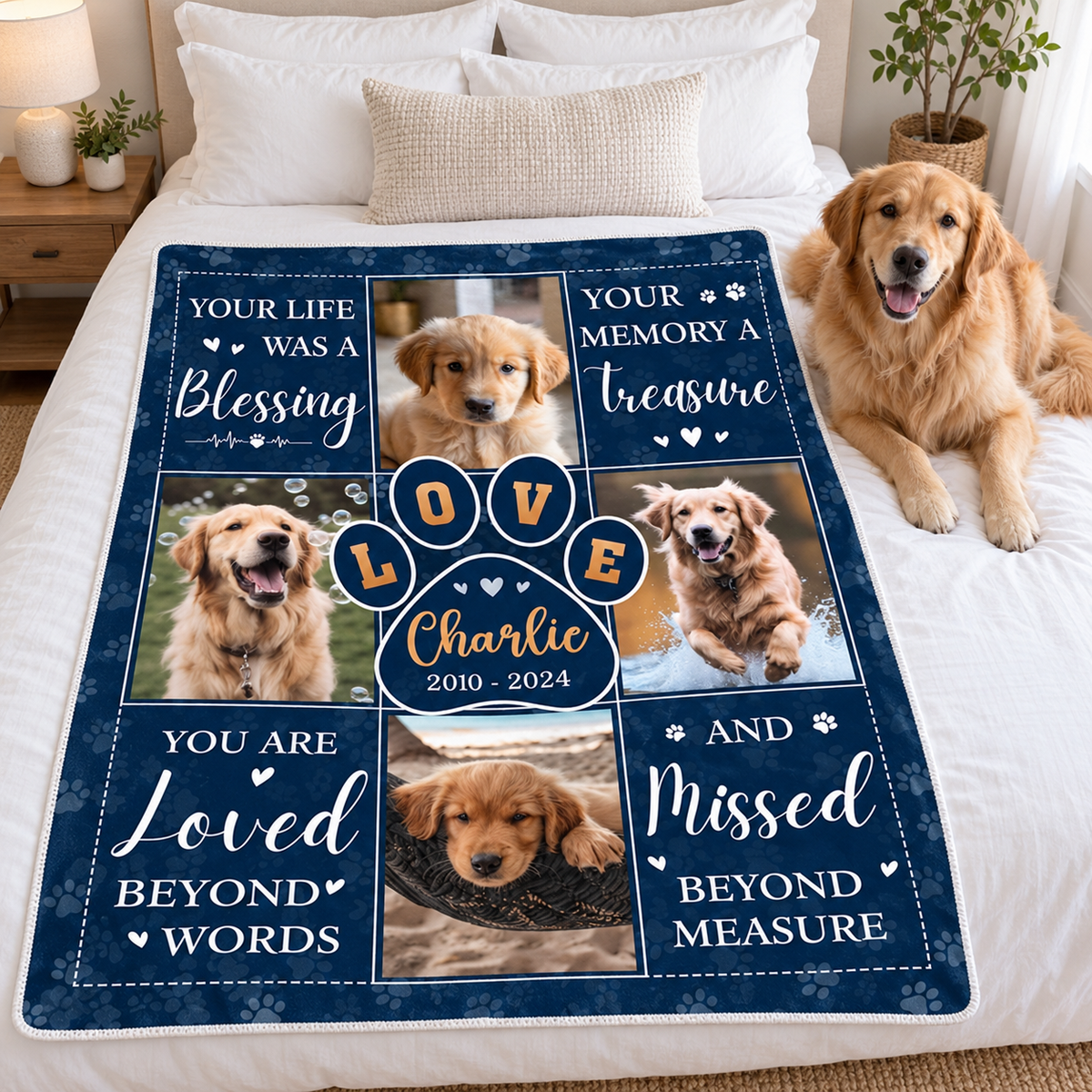 Custom Photo Thanks For Everything, I Had A Great Time - Pet Memorial Personalized Custom Blanket - Sympathy Gift For Pet Owners, Pet Lovers