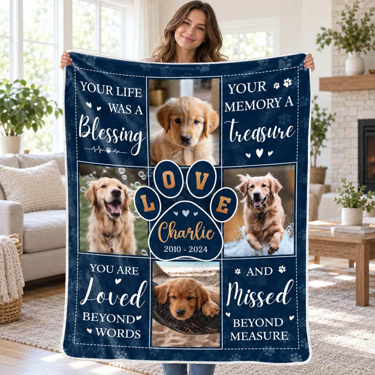 Custom Photo Thanks For Everything, I Had A Great Time - Pet Memorial Personalized Custom Blanket - Sympathy Gift For Pet Owners, Pet Lovers