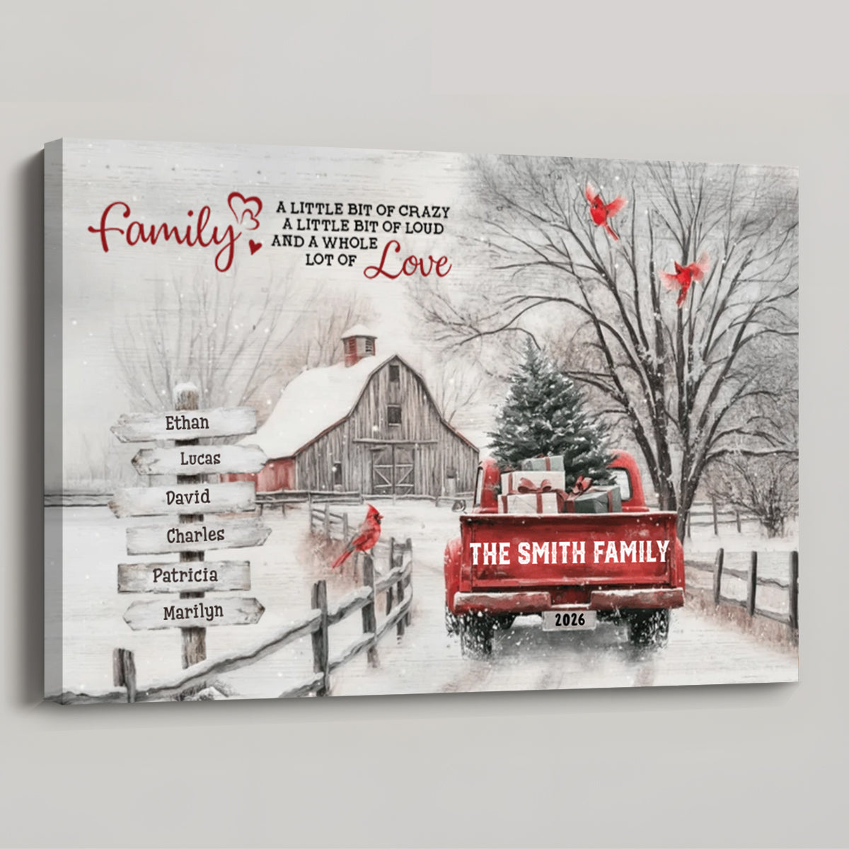 Customizable ‘All Roads Lead Home at Christmas’ Canvas / Poster - Personalize Names & Year