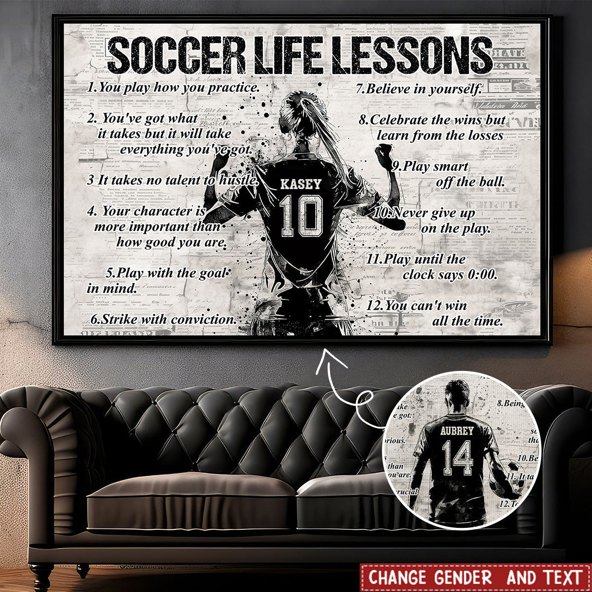 Soccer Life Lessons - Personalized Custom Poster / Canvas