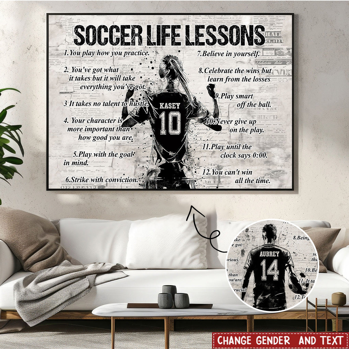 Soccer Life Lessons - Personalized Custom Poster / Canvas