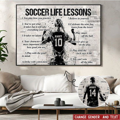 Soccer Life Lessons - Personalized Custom Poster / Canvas