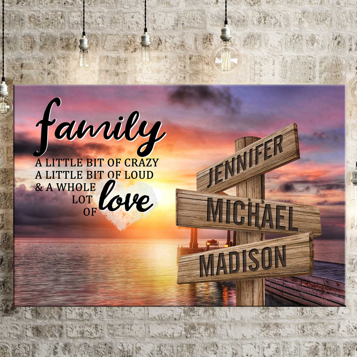 A Little Whole Lot of Love - Personalized Custom Family Name Canvas / Poster