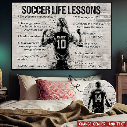 Soccer Life Lessons - Personalized Custom Poster / Canvas