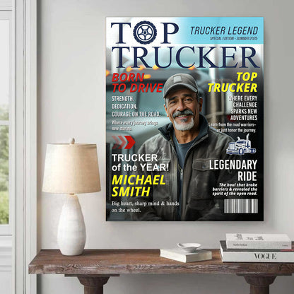 Every Mile Makes a Legend – Personalized Trucker Canvas / Poster, Custom Name Gift for Truck Drivers