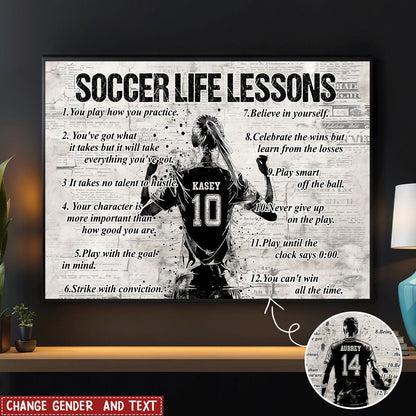 Soccer Life Lessons - Personalized Custom Poster / Canvas