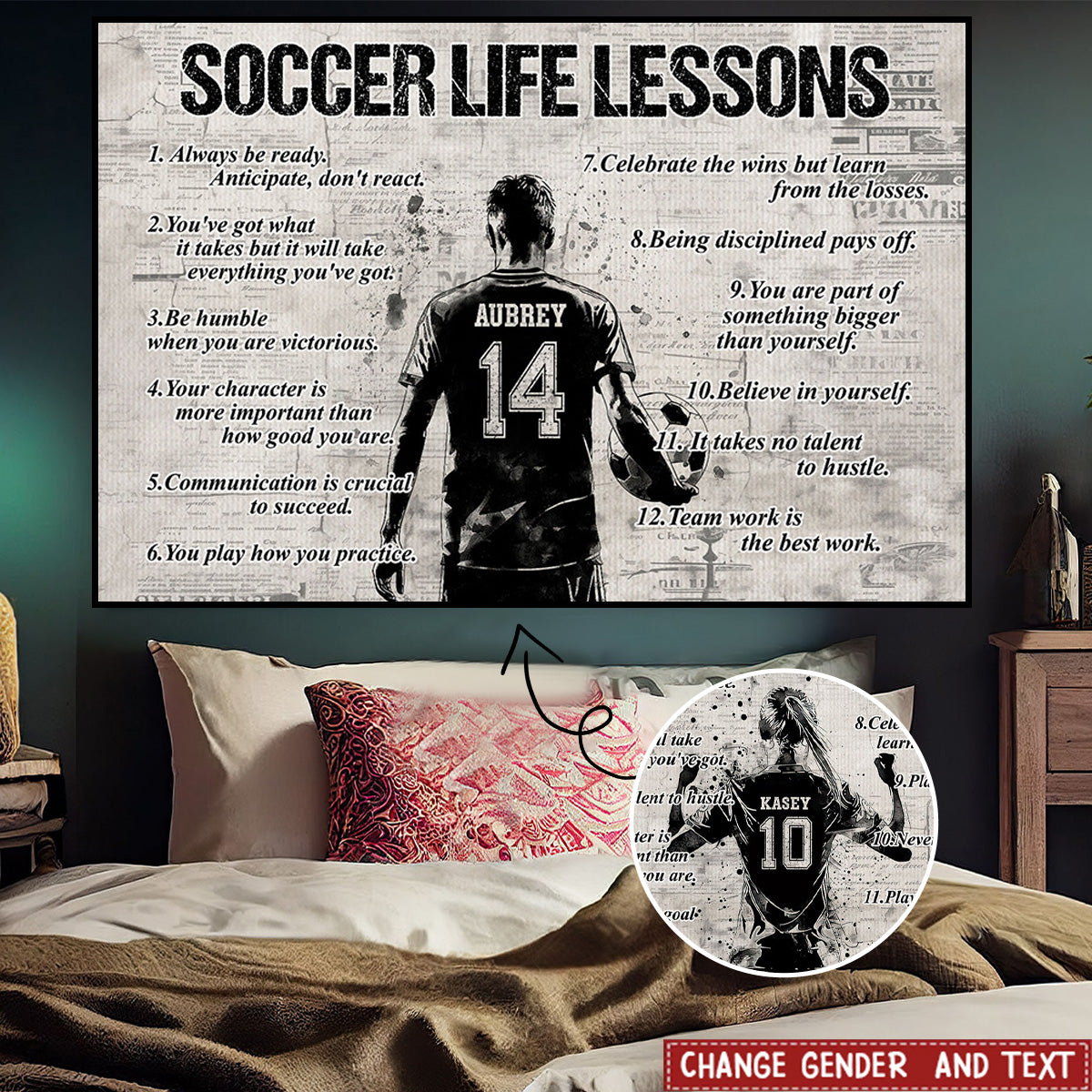 Soccer Life Lessons - Personalized Custom Poster / Canvas