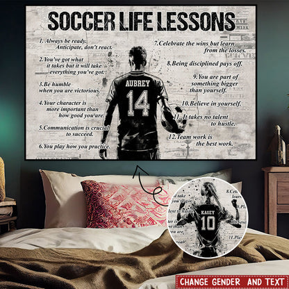 Soccer Life Lessons - Personalized Custom Poster / Canvas