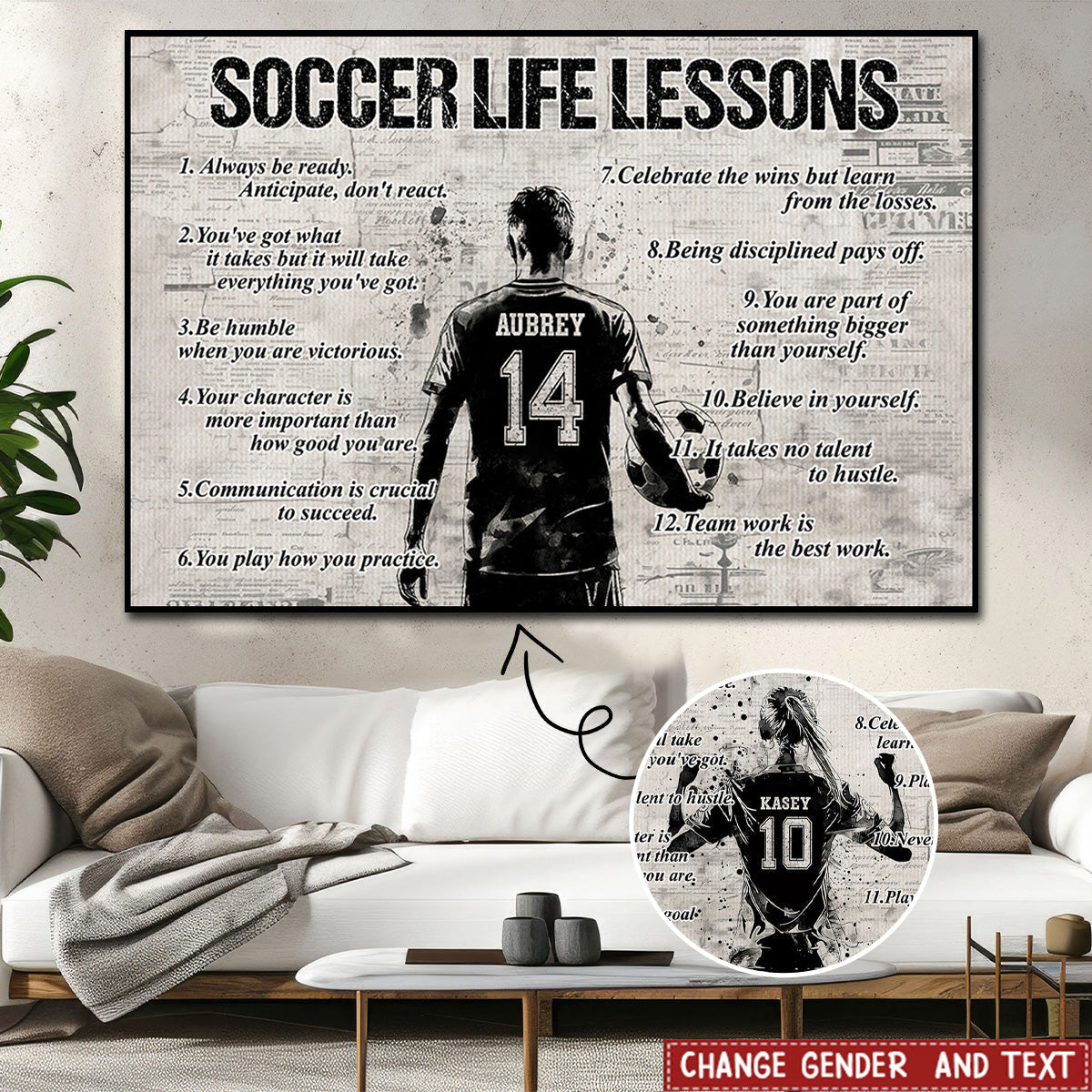Soccer Life Lessons - Personalized Custom Poster / Canvas