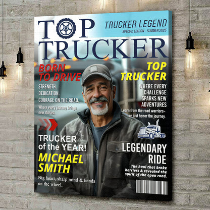 Every Mile Makes a Legend – Personalized Trucker Canvas / Poster, Custom Name Gift for Truck Drivers