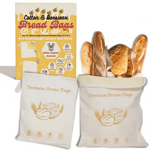 🍞Bredpåsar i bomull och bivax med dragkedja för surdegsbröd✨