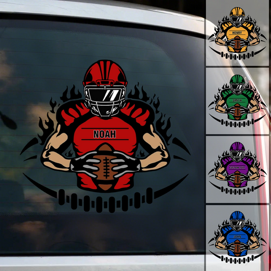 Personalized Youth Football Decal With Custom Name - Custom Football Player Sticker for Young Athletes