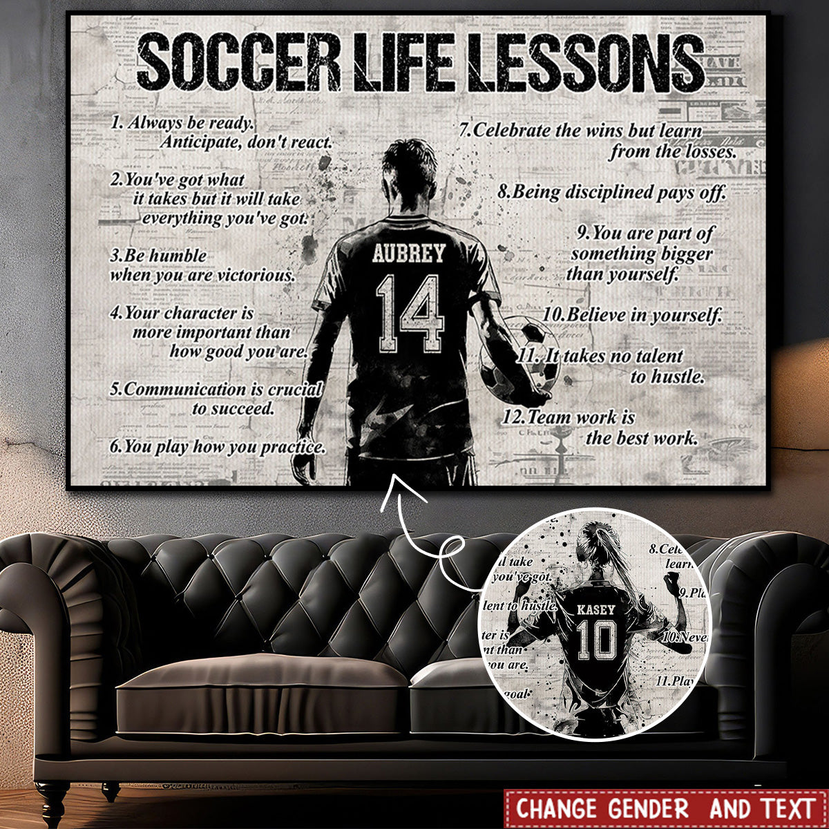 Soccer Life Lessons - Personalized Custom Poster / Canvas