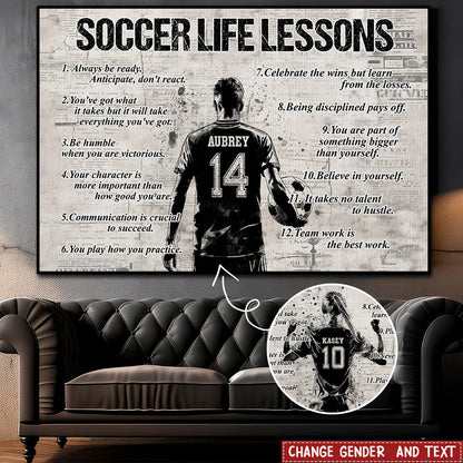 Soccer Life Lessons - Personalized Custom Poster / Canvas