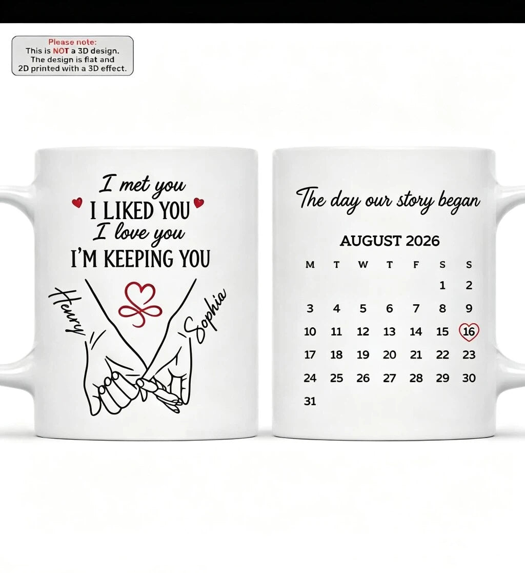 Their Love Story, Brought to Life in 3D — Custom Mug, a Personalized Anniversary Keepsake for Couples to Cherish Forever