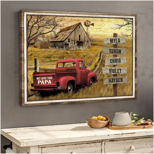 Custom Vintage Truck Poster with Name - Unique Keepsake Gift for Dad