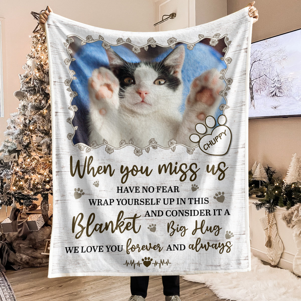I LOVE YOU Forever AND Always - Personalized Photo Blanket - Gift For Pet Lovers