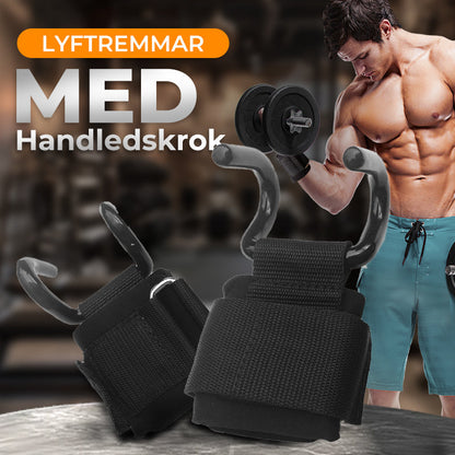 Tunga Lyftremmar med Handledskrok för Styrketräning