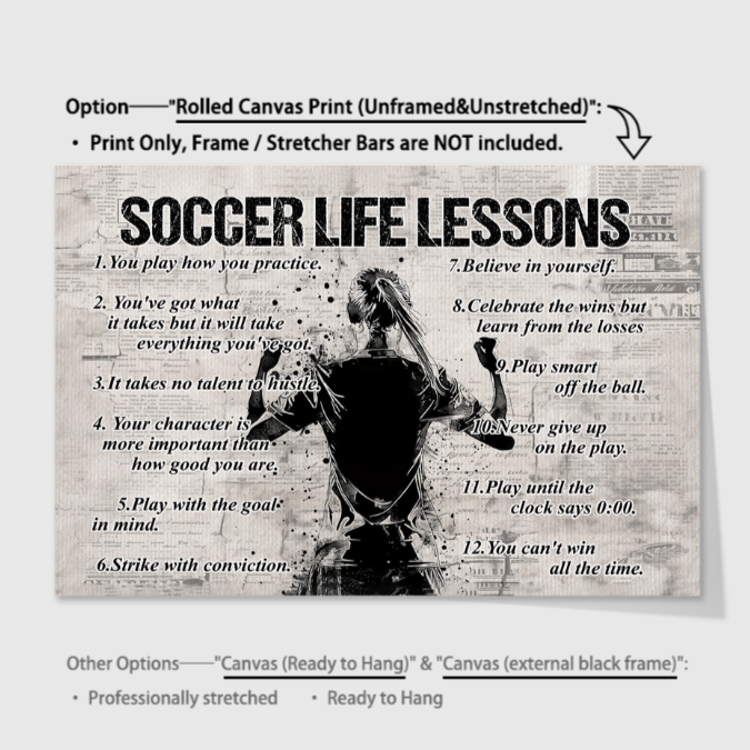 Soccer Life Lessons - Personalized Custom Poster / Canvas