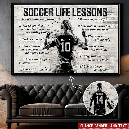 Soccer Life Lessons - Personalized Custom Poster / Canvas