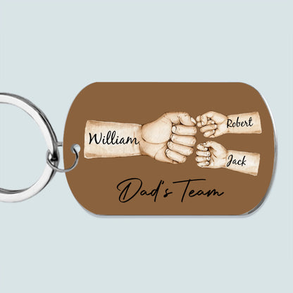 Daddy’s Team Fist Bump - Personalized Stainless Steel Keychain