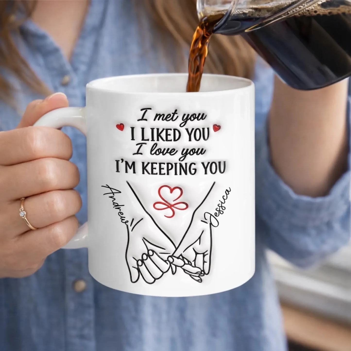 [3D Effect] Custom Love Story Mug - Personalized Anniversary Keepsake for Couples