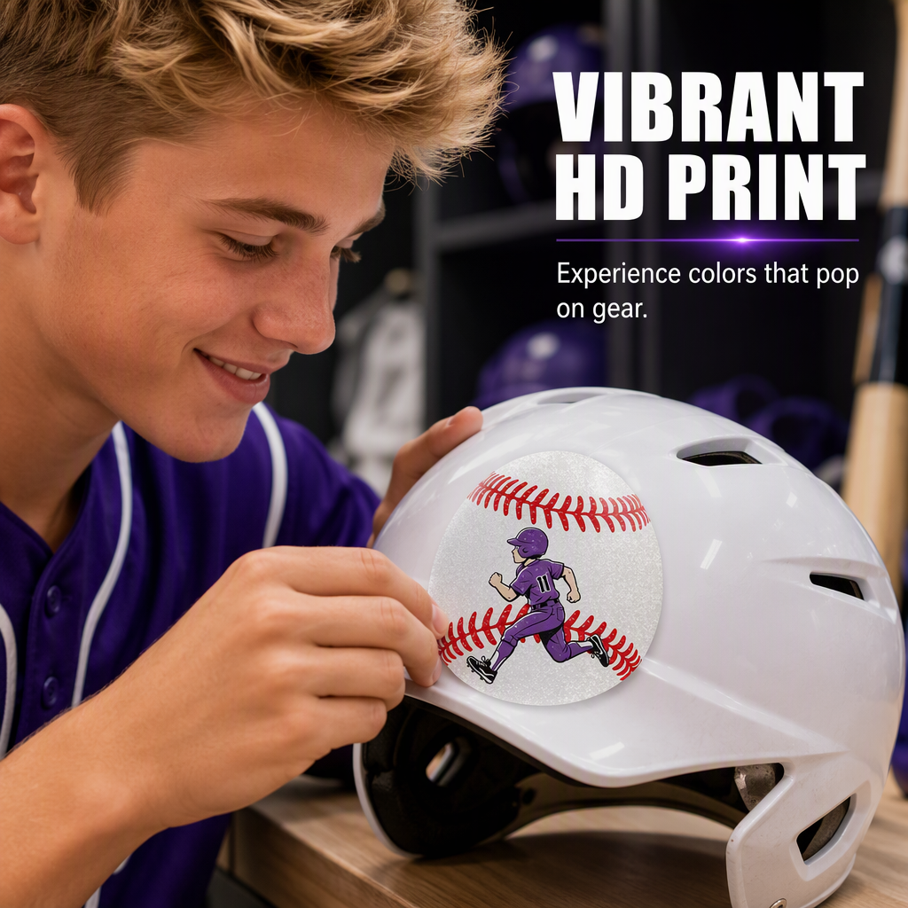Custom Baseball Sticker | Personalized Name &amp; Jersey Number | Durable Waterproof Vinyl | Sporty Gift for Baseball Fans