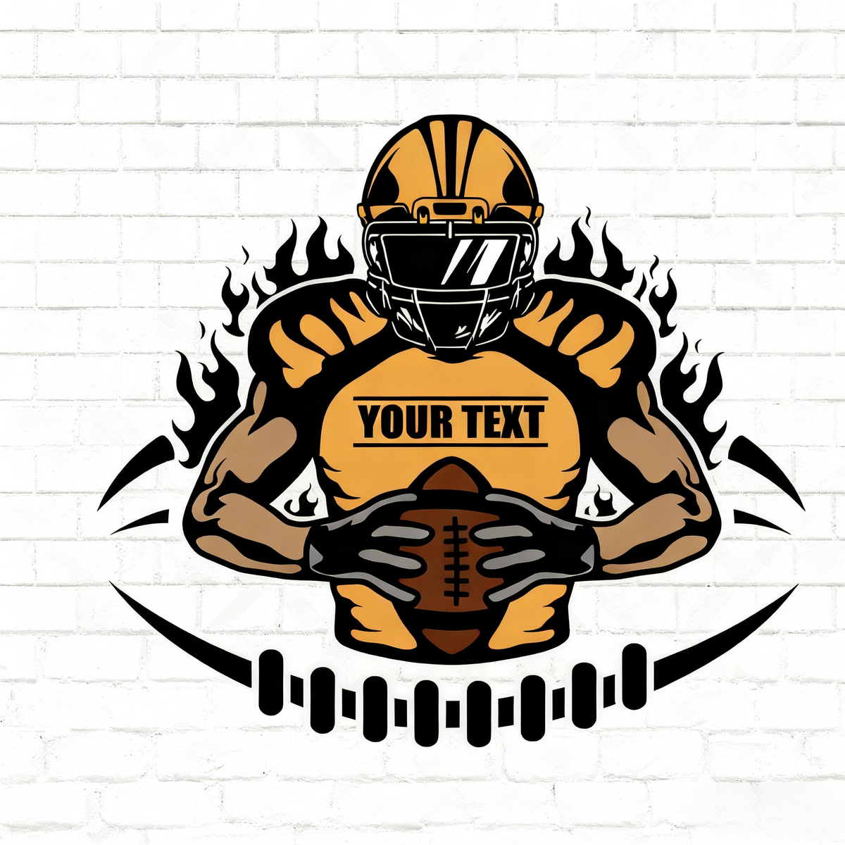 Personalized Youth Football Decal With Custom Name - Custom Football Player Sticker for Young Athletes