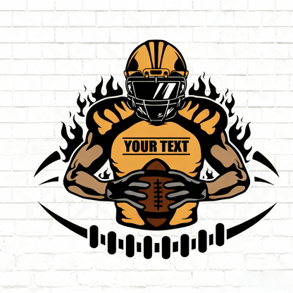 Personalized Youth Football Decal With Custom Name - Custom Football Player Sticker for Young Athletes
