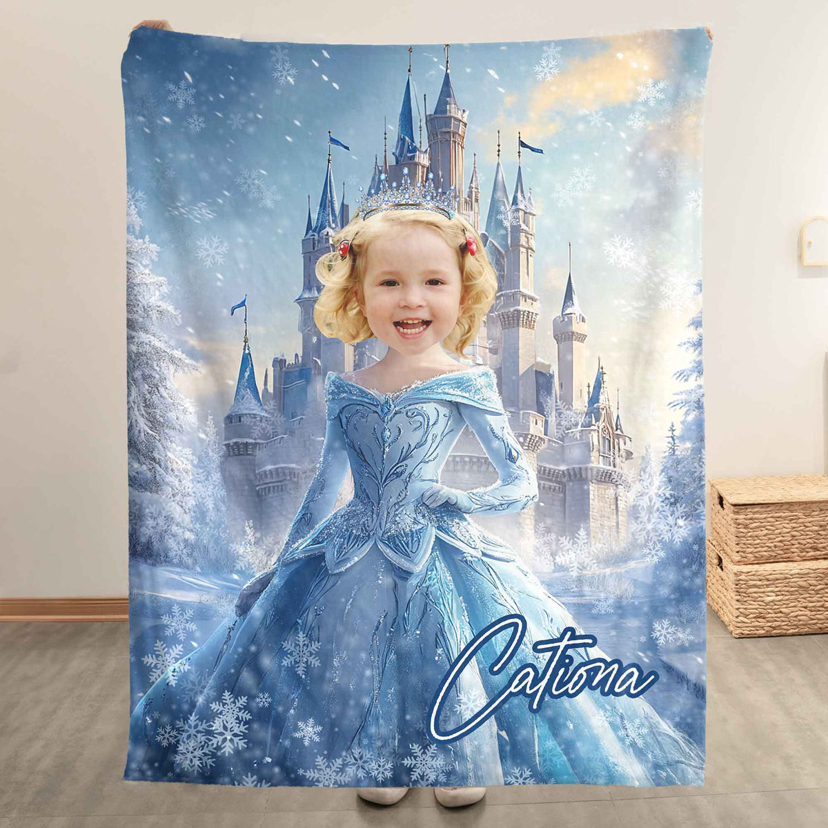 Ice Princess - Gifts For Little Girls, Daughter - Personalized Photo Blanket