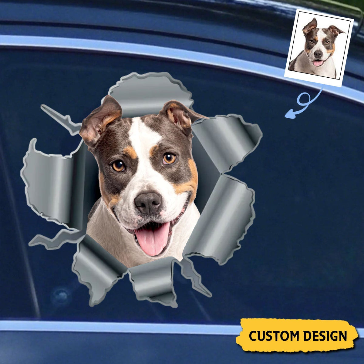 Paws Bursting Through – Personalized 3D Pet Car Decal, Custom Breakthrough Sticker or Magnet