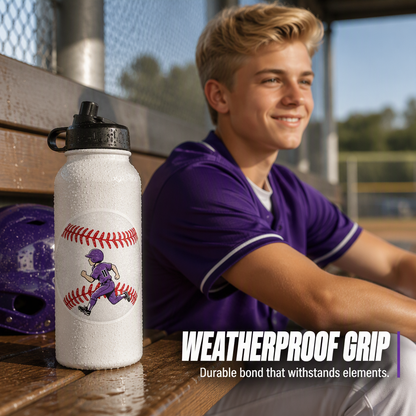 Custom Baseball Sticker | Personalized Name &amp; Jersey Number | Durable Waterproof Vinyl | Sporty Gift for Baseball Fans