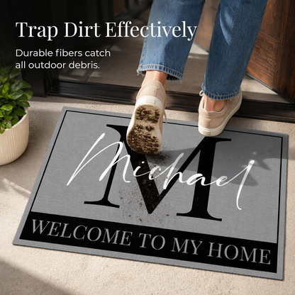 Personalized Family Name Doormat - Custom Monogram Entrance Doormat - Housewarming Gift for Homeowners