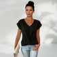 💥 STOR REA 👚 Elegant kortärmad T-shirt med vriden V-ringning