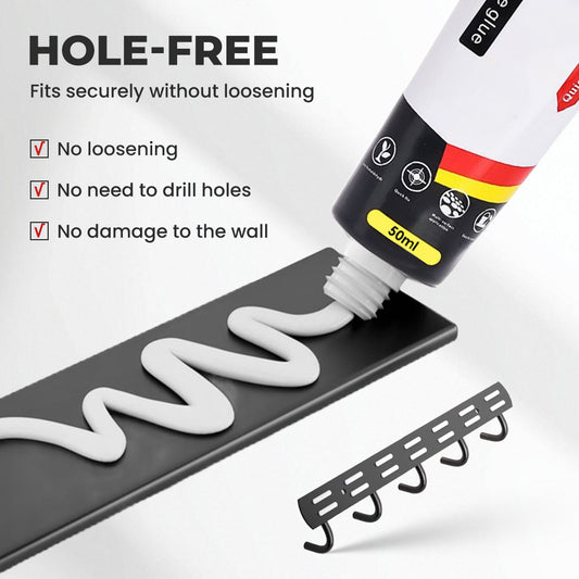 Snabbtorkande vattentätt starkt självhäftande lim