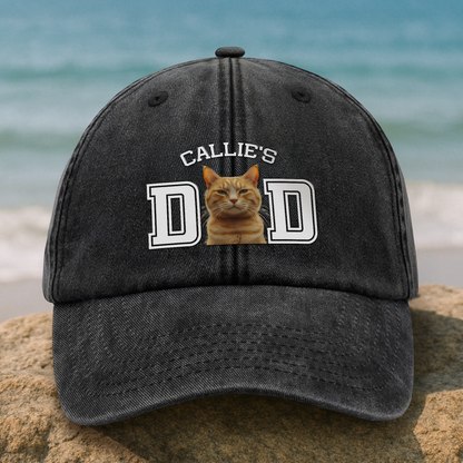 My Best Buddy Goes Everywhere With Me – Personalized Dog Dad Baseball Cap, Custom Pet Photo & Name Vintage Hat