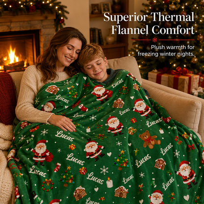 Customize gifts with cute Santa Claus patterns for children and friends, and customize personalized Christmas cartoon patterned blankets with names for her