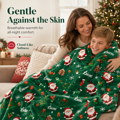 Customize gifts with cute Santa Claus patterns for children and friends, and customize personalized Christmas cartoon patterned blankets with names for her