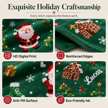 Customize gifts with cute Santa Claus patterns for children and friends, and customize personalized Christmas cartoon patterned blankets with names for her