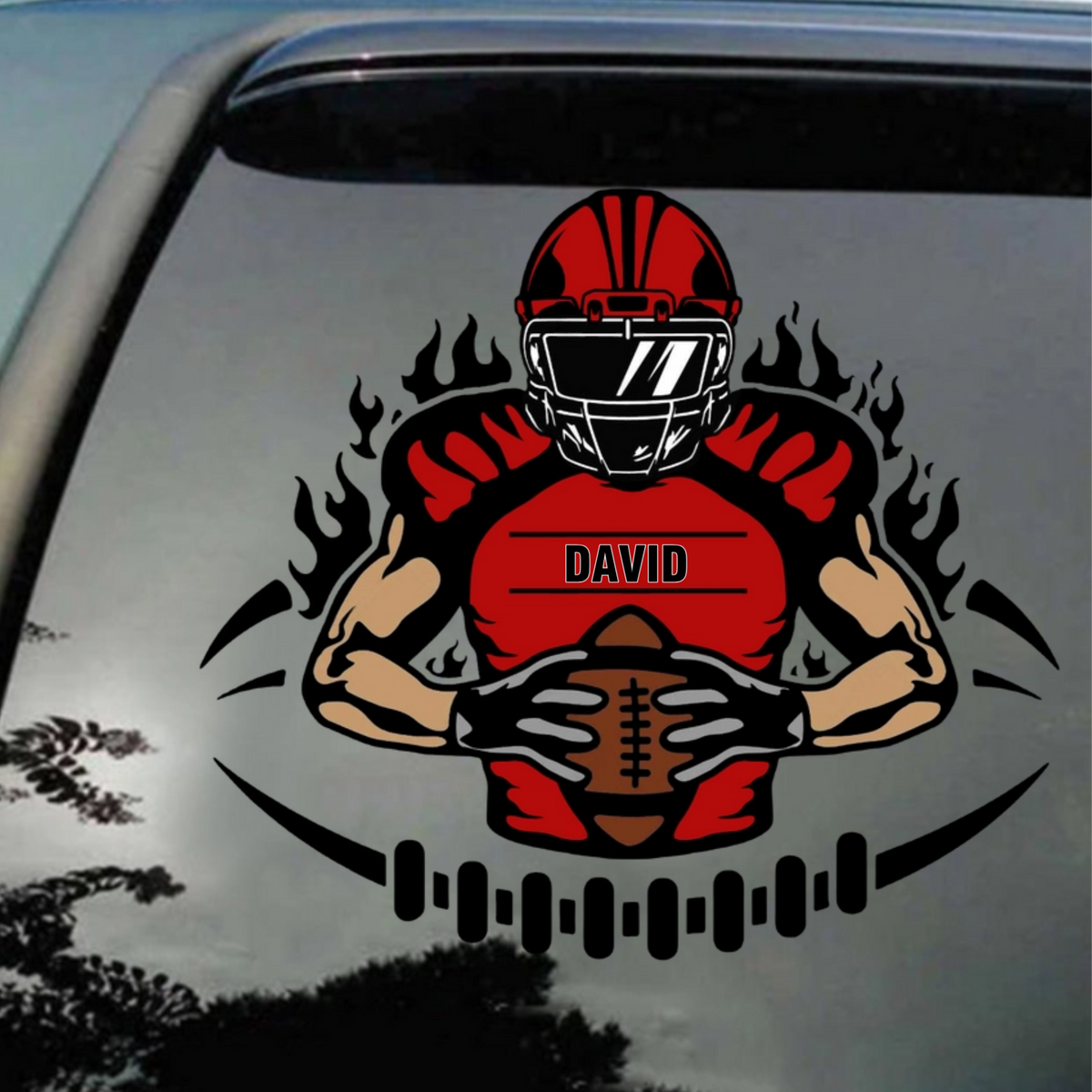 Personalized Youth Football Decal With Custom Name - Custom Football Player Sticker for Young Athletes