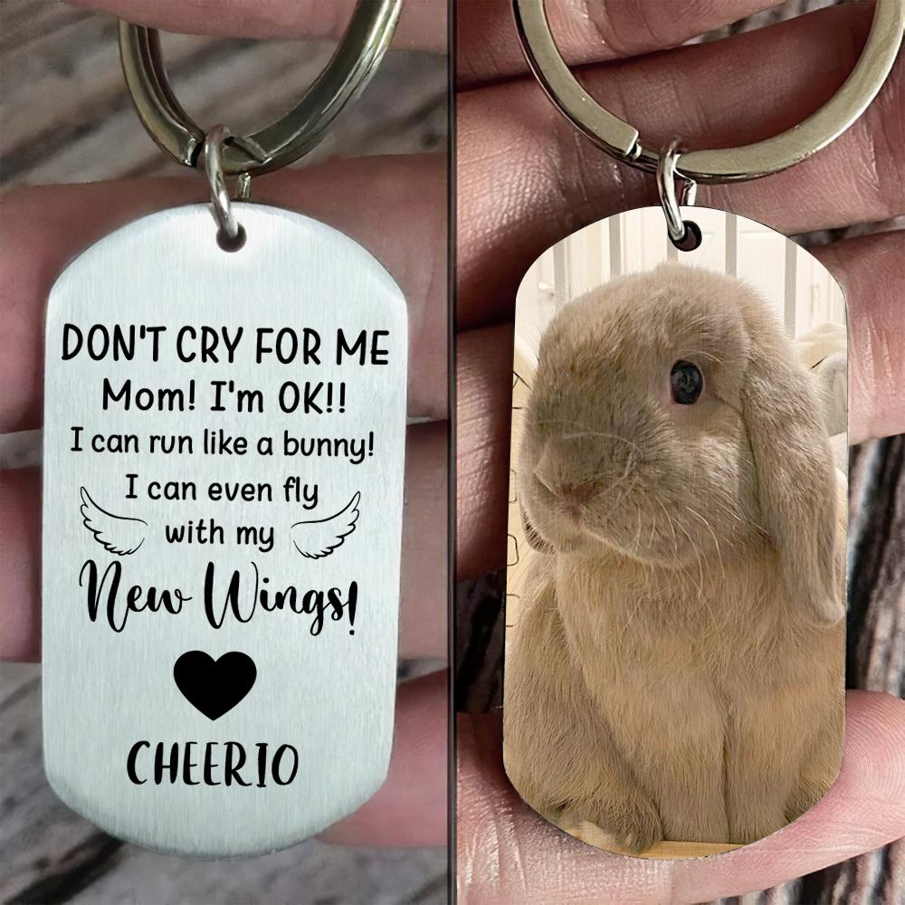 Don't Cry For Me I'm OK - Personalized Custom Pet Photo Memorial Keychain