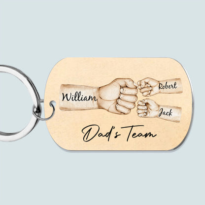 Daddy’s Team Fist Bump - Personalized Stainless Steel Keychain