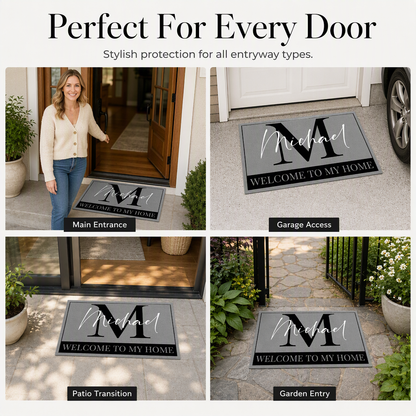 Personalized Family Name Doormat - Custom Monogram Entrance Doormat - Housewarming Gift for Homeowners