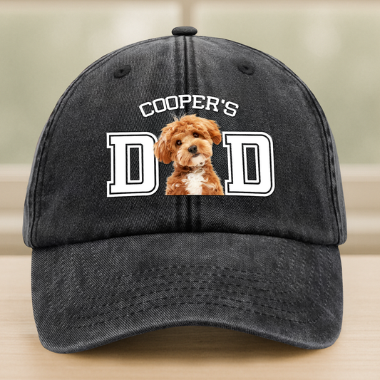 My Best Buddy Goes Everywhere With Me – Personalized Dog Dad Baseball Cap, Custom Pet Photo & Name Vintage Hat